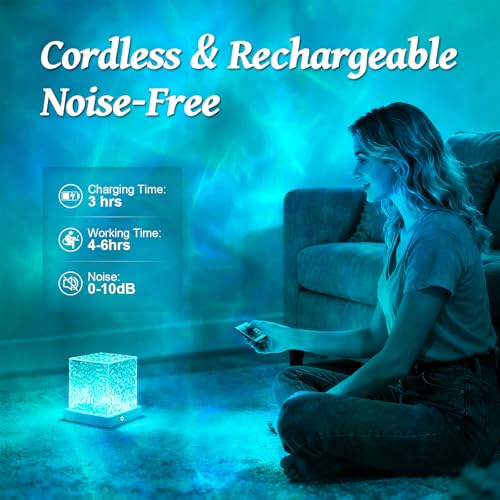 ELOUYCKE Ocean Wave Projector Light, 16 Colors Galaxy Projector Night Light Water Ripple Lamp Ambient Lighting with Remote...
