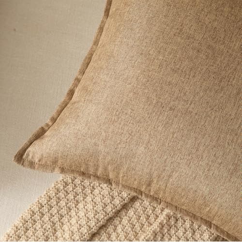 Yaertun Pack of 2 Decorative Linen Soild Throw Pillow Covers Farmhouse Neutral Cushion Covers Pillowcase for Chair Couch S...