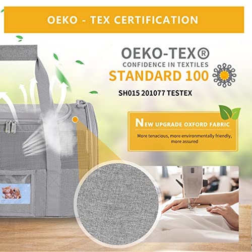 SECLATO Cat Carrier Pet Dog Carrier Airline Approved for Puppy Kitten Carriers Under 15lb, Collapsible Soft Sided TSA Appr...