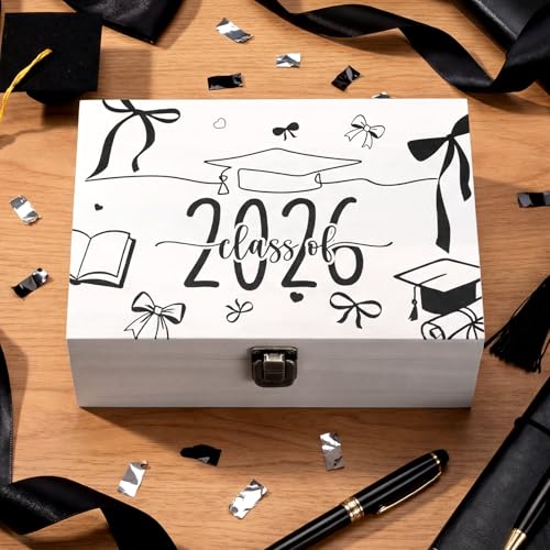 Seeloowy Graduation Memory Keepsake Box with Photo Custom 2026 Large Grad Card Box with Customized Picture Gift for Him He...