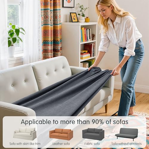 Hokway Couch Cushion Covers Stretch Cushion Covers Sofa Seat Cushion Slipcover Cushion Protector(Gray, Medium)