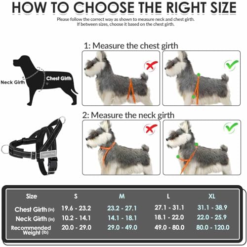 Lukovee No Pull Dog Harness & Leash Set - Heavy Duty Dog Vest Harness with Soft Padded for Medium Large Dogs, Adjustable R...