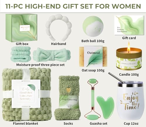 Self Care Kit - Spa Gifts Self Care Relaxation Gifts for Women Self Care Basket Set Stress Relief Get Well Soon Gift Baske...