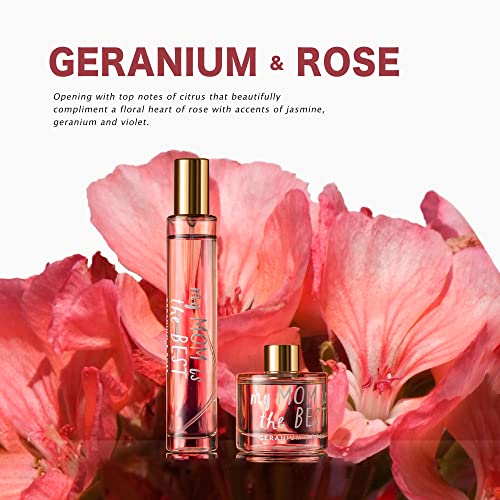 Hidden Label Soy Candle Set: Geranium & Rose 'Best Mom' Gift with Reed Diffuser & Room Spray