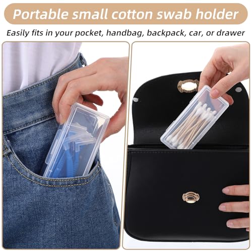 Matwsec 3PCS Floss Pick Holder Cotton Swab Holder Cotton Pad Holders Dental Floss Holders with Lid for Travel Cottons Buds...
