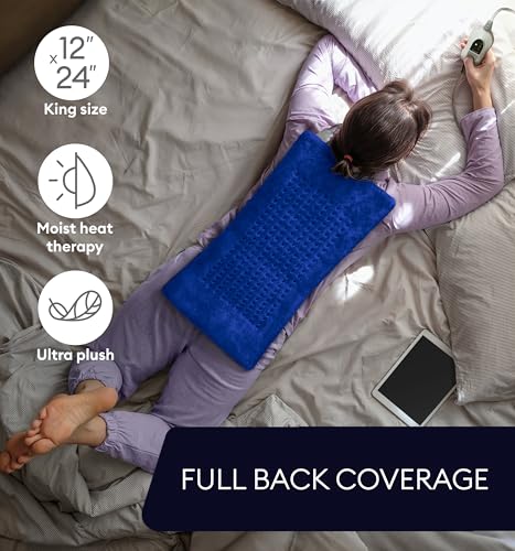 GENIANI Electric Heating Pad for Back Pain & Cramps Relief, Electric Throw, Auto Shut Off, Machine Washable, Moist Heat Pa...