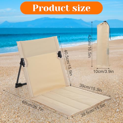 Afcabakila 2 Pcs Foldable Pool Chairs Portable Flip Chairs for Edge of Pool with Bags, Low Beach Chair Foldable with Back ...