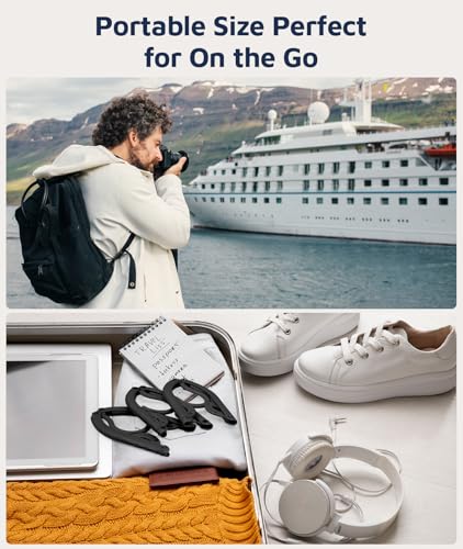 20 Pcs Travel Hangers, Cruise Ship Essentials Foldable Hangers Plastic Travel Essentials, Portable Cruises Must Haves 2026...