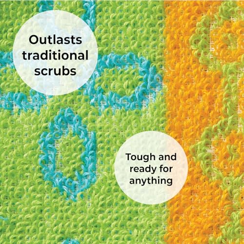 Skoy Scrub, 2-pack Reusable, Non-Scratching Dish Scrubber for Kitchen and Household Cleaning, Planet-Friendly, Dishwasher ...