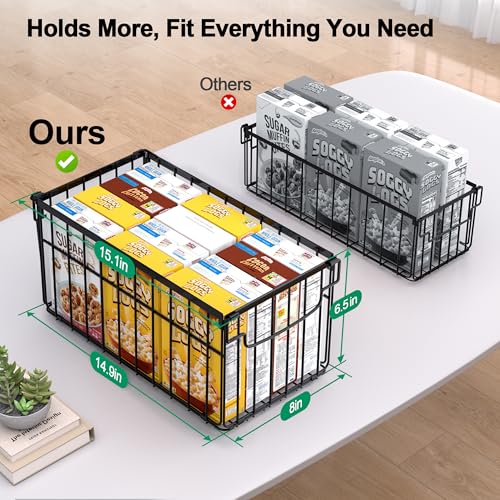MSERCUOR Freezer Organizer Bins, 4 Pack Stackable Deep Chest Freezer Organizer Bins, Foldable Baskets with Handles, Black ...