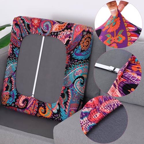 Fuloon Sofa Cushion Covers, Stretch Printed Seat Cushion Cover Couch Seat Slipcovers Washable Furniture Protector for Armc...