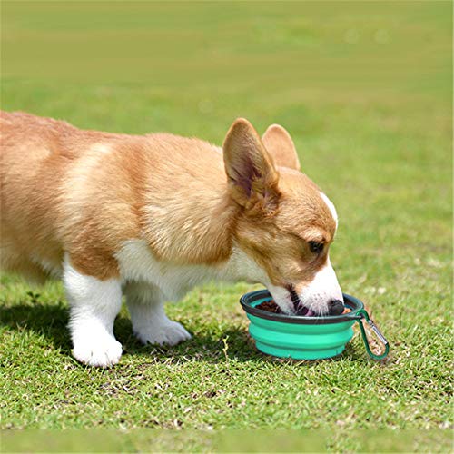 SLSON Collapsible Pet Bowl Dog Bowls 2 Pack, Portable Silicone Pet Feeder, Foldable Expandable for Dog/Cat Food Water Feed...
