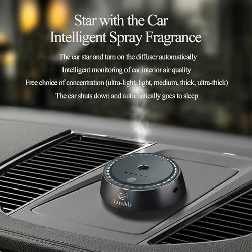 LuvAir Smart waterless car Aroma Diffuser Set, Adjustable Ultra Sonic-Mist Technology, Rechargeable, 100% Natural Fragranc...