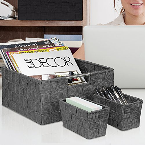 Sorbus Storage Baskets for Organizing (Set of 7), Mesh Hand-Woven Design, Linen Closet Organizers and Storage, Organizer S...