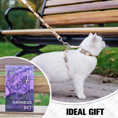 BEAUTYZOO Cat Harness and Leash Set Escape Proof for Walking, Kitten Soft Adjustable Vest Harnesses for Small Medium Large...