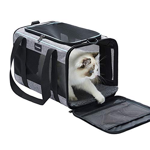 Vceoa 19x12x12 Inches Cat, Dog Carrier for Pets Up to 22 Lbs, Soft-Sided Cat Bag Animal Carriers Travel Puppy Carry As a T...