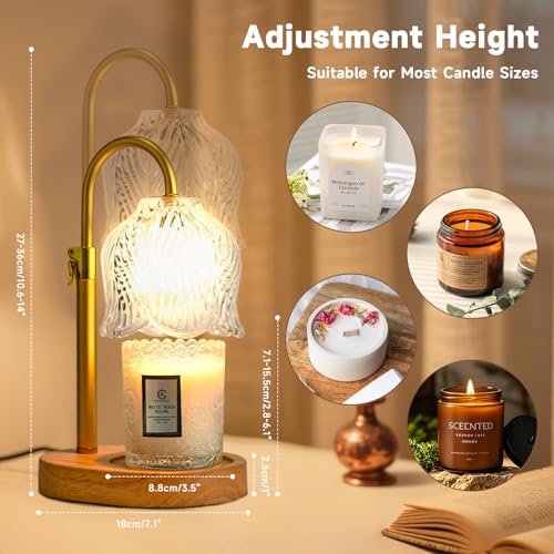 Geckowi Candle Warmer Lamp with Timer, Valentine's Day Birthday Gifts for Women Mom, Height Adjustable Wax Melts Warmer, W...