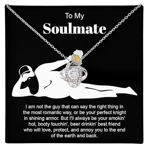 To My Soulmate Necklace For Women, Funny Gifts For Girlfriend, Personalized Christmas Presents For Girlfriend, Best Birthd...