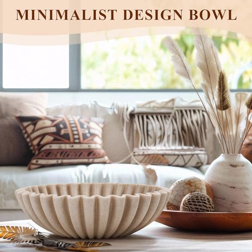 YMXYJM Large Decorative Bowl, Modern Handicraft Bowls for Home Decor, Decorative Fruit Bowl for Kitchen Counter, Ruffle De...