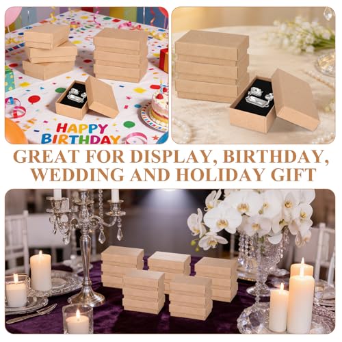 FUPMILPHRANX 96 Pack Jewelry Gift Boxes with Lids, Small Kraft Jewelry Packaging Boxes with Foam Inserts for Necklaces Ear...
