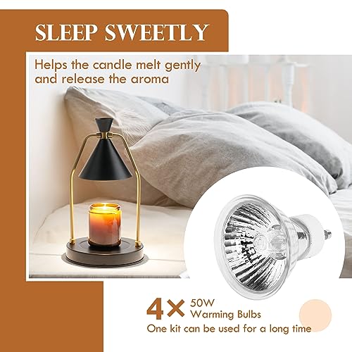 MIGHTY T Candle Warmer Lamp with Timer & Dimmer – Flameless Candle Lamp for Jar Candles – Adjustable Brightness – Safe Hom...