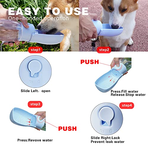 AVELORA Foldable Dog Water Bottle, Portable Water Dispenser for Dog, Cat, Rabbit, Puppy and Small Animals, Dishwasher Safe...