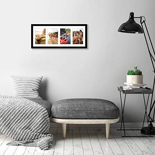 Americanflat 4x6 Collage Picture Frame with Shatter-Resistant Glass - Fits Four 4x6 Photos or Use as One 8x20 Picture Fram...