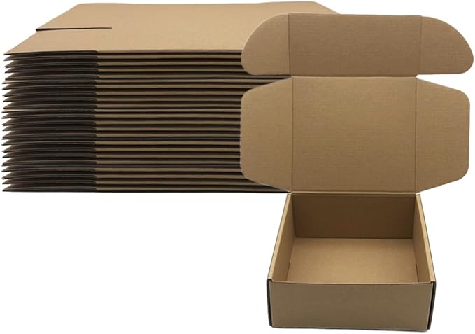 7x6x3 inch Shipping Boxes Pack of 25，Livejun Brown Corrugated Cardboard Box Mailer Boxes for Packaging Small Business Ship...