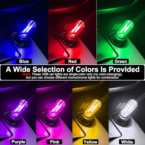 2 PCS Car USB Night Light Bulb, Touch Dimmable Car Interior Ambient Lights, Portable Mini USB Retro Glass Bottle Lamp Deco...