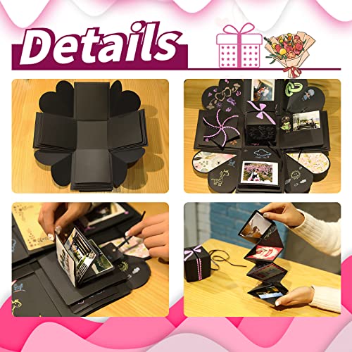 Hamiggaa Explosion Box Gifts,Surprise Creative DIY Photo,Exploding Love Box,Love Memory Photo Box with 4 Faces for Anniver...