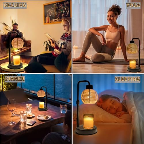 Candle Warmer Lamp, Candle Lamp with Timer Wax Melts Warmer - Dimmable & Height Wax Warmer Lamp for Melting Heating Jar Ca...