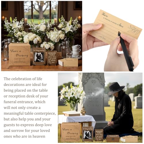Gilprop Share a Memory Cards Set for Celebration of Life Decoration Memorial Cards for Funeral Share a Memory Keepsake Dec...