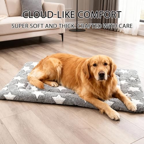 Fogkiss Dog Bed Mat, Reversible Crate Pad & Durable Dog Bed - Machine Washable Kennel Mat with Ultra Soft for Large Dogs (...