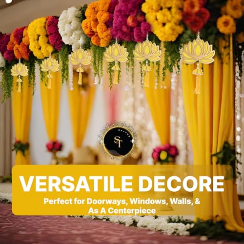 SAJTOX Lotus Hangings for Decoration Floral Wall Hangings for Temple Decor Pooja Room Decoration Items Back Dropper Showpi...