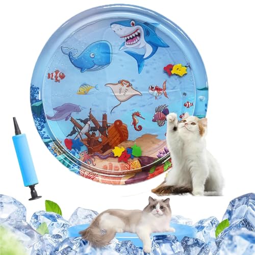 Thickened Water Mat for Cats,Big Pet Water Bed Washable Inflatable,Summer Pets Cooling Water Sensory Play Pad,Pet Playmat ...