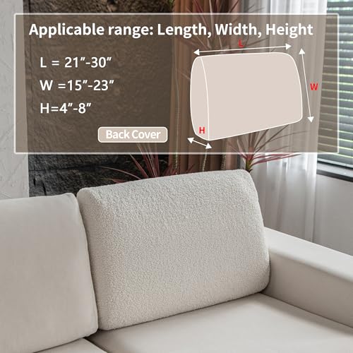 OHSIO Couch Cushion Covers for Sectional Sofa, Stretch Soft Sofa Slipcovers Washable Wear-Resistant Universal Furniture Pr...