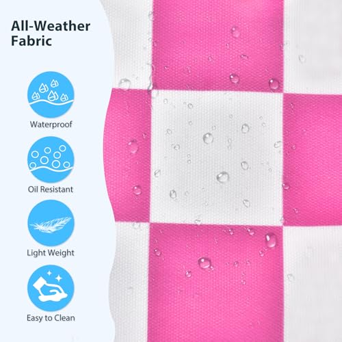 Becokan Beach Bags for Women Checkered Large Beach Tote Bag Zipper Beach Bags Waterproof Sandproof Canvas Swim Pool Bag