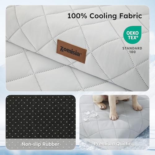 ZOMISIA Orthopedic Cooling Dog Bed, Q-Max>0.5 Cooling Mat XXL for Crate with Removable Washable Cover, Breathable Egg Foam...