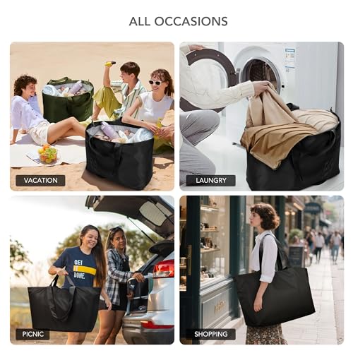 KALIDI 60L Extra Large Duffle Bag, Beach Tote Zipper Utility Oversized Weekender Carrier Travel Shopping Reusable Grocery Bag