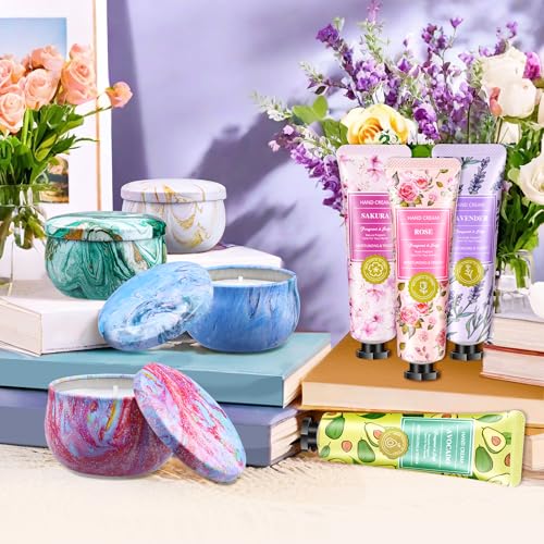 Gift Baskets for Women: Unique Candles & Hand Cream Lotion Gifts Set, Gifts for Mom, Teacher Appreciation Gifts, Relaxing ...