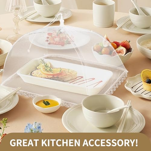 NEPAK 6 Large and Tall Food Covers, 17"x17" Food Tents Food Covers for Outdoors,Pop-up Mesh Food Covers Nets for Outside,S...