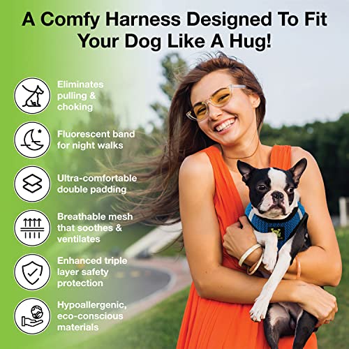 EcoBark Step in Dog Harness Reflective Soft Ultra Padded Mesh Dog Harnesses for XXS, XS, Small, and Medium Dogs Eco-Friend...