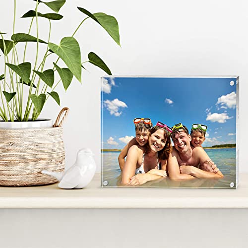 Americanflat 8.5x11 Acrylic Picture Frame - Double Sided Frames with Magnetic Corners - Transparent Acrylic Frames for Des...