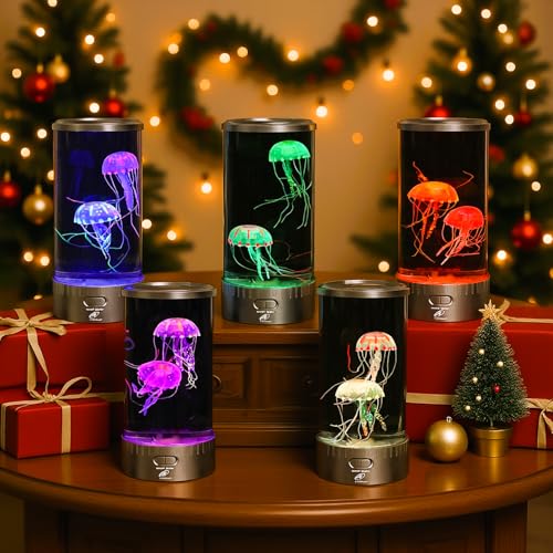 Lightahead Large Round LED Jellyfish Lamp – 18 LEDs with Vibrant Color-Changing Effects – The Ultimate Sensory Fake Aquari...
