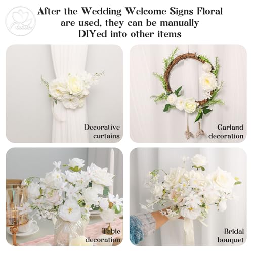 Odouzy Wedding Arch Flowers,Artificial Flower Arch Decor,2pcs Artificial Flower Arrangement for Wedding Decor Reception Ba...