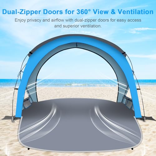 Gorich Beach Tent Sun Shelter with UPF50+ UV Protection for 1-2/3/4-5/6-7 Person, Lightweight & Portable Beach Shade Canop...
