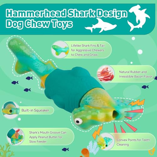 BIKIISEN Dog Toys for Aggressive Chewers, Interactive Dog Chew Toys for Large Dogs, Squeaky Chew Toys to Keep Them Busy, T...