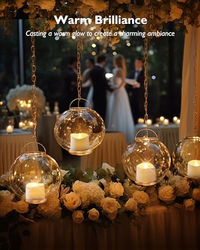 Homemory 48-Pack Novelty Flickering Flameless Tea Lights Candles, 200+Hours Battery-Operated LED Fake Candles for Wedding ...