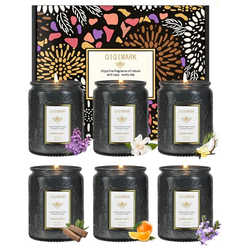 Scented Candles Set - 6 Pack Candles for Men Home Scented, 42 oz Soy Wax, 300 Hour Long Lasting Candle, Soy Candle Gifts S...