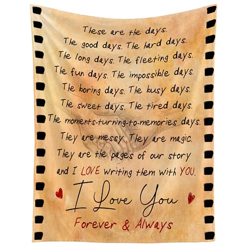 WRAPIX Anniversary Wedding Gifts for Husband Wife - Fleece Throw Blanket for Couch Bed 60x80 in - Mothers Day Fathers Day ...